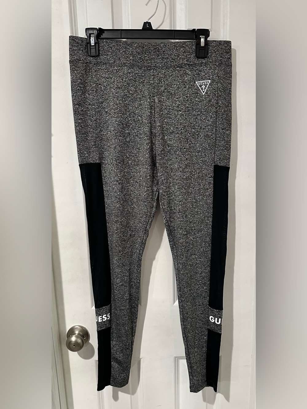 Guess Gray Marled Leggings with Sheer Side Panels – Size L